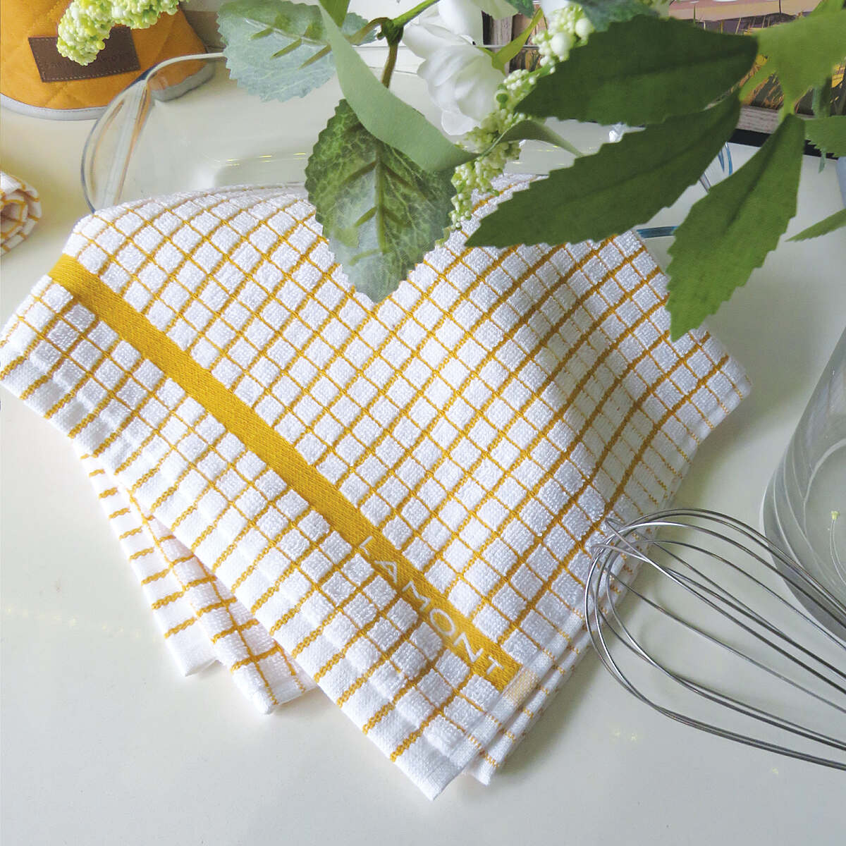 Poli-Dri 100% Cotton Tea Towel "Gold Stripe"