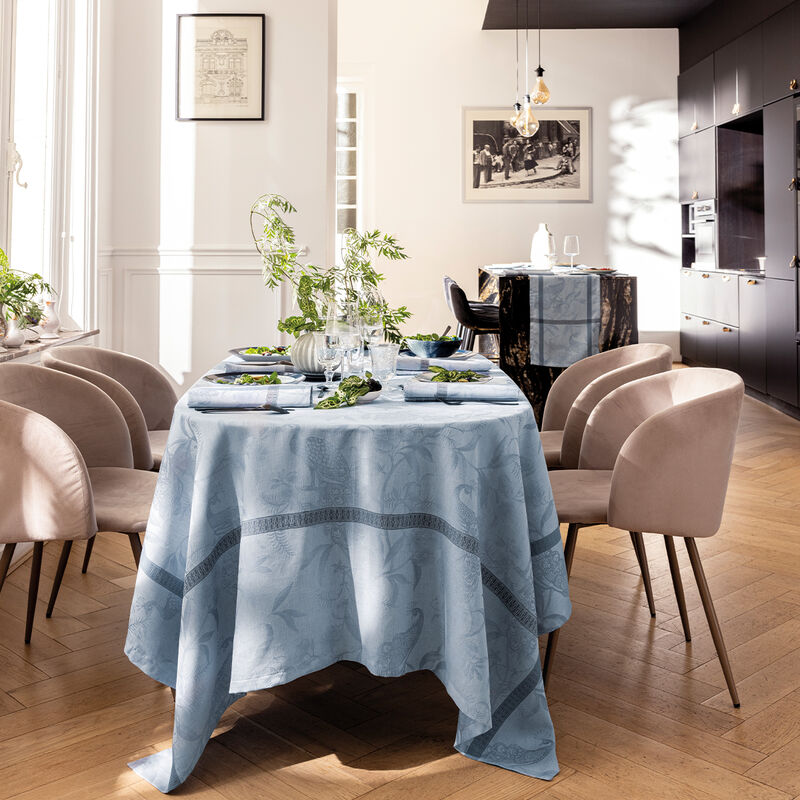 Le Jacquard Francais Tablecloth "L'Orangerie" Chardon Blue