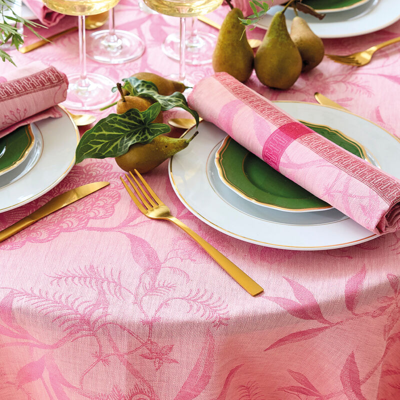 Le Jacquard Francais Tablecloth "L'Orangerie" Magnolia Pink