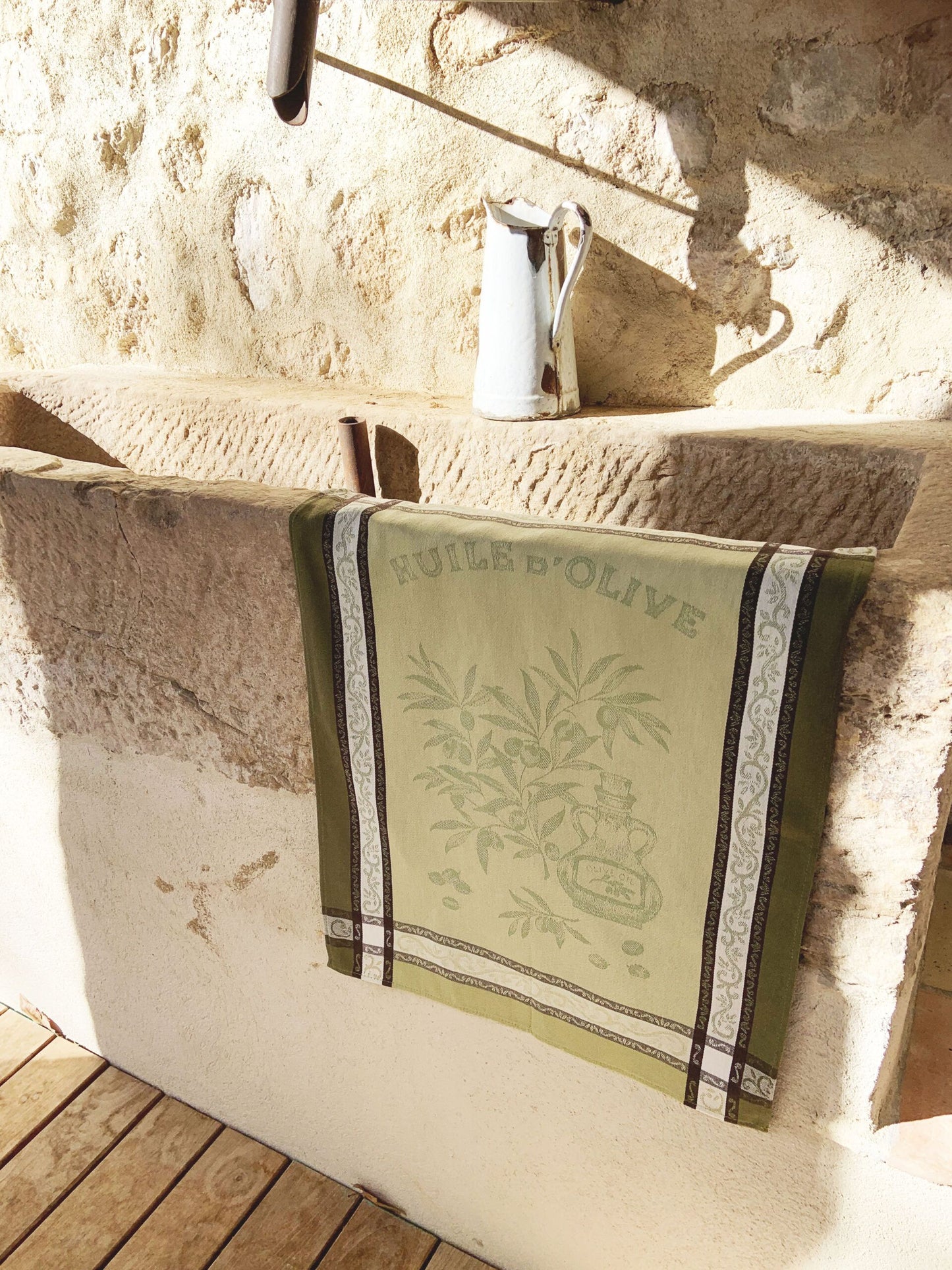 L'Ensoleillade Jacquard Tea Towel: "Olive"