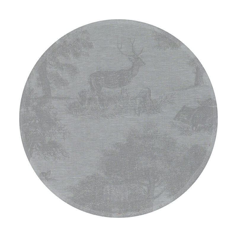 Le Jacquard Francais Round Placemat "Souveraine" Silver