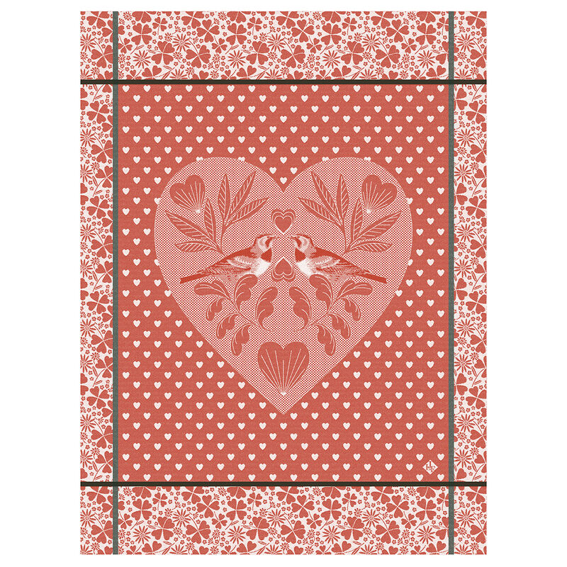 Le Jacquard Français Tea Towel "Amour" Red
