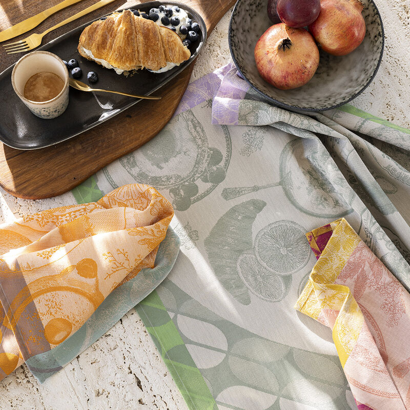 Le Jacquard Français Tea Towel "Brunch Gourmand" Kiwi