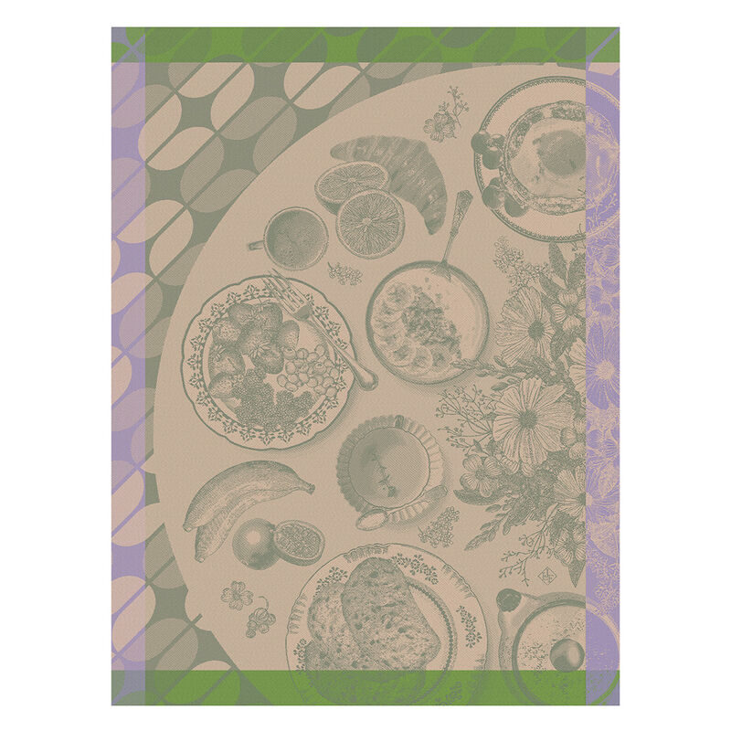 Le Jacquard Français Tea Towel "Brunch Gourmand" Kiwi