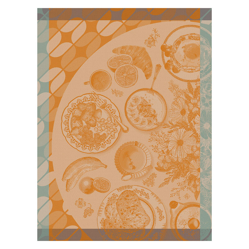 Le Jacquard Français Tea Towel "Brunch Gourmand" Orange