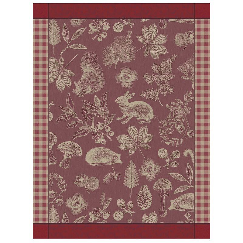 Le Jacquard Français Tea Towel "Dans Les Bois" Red