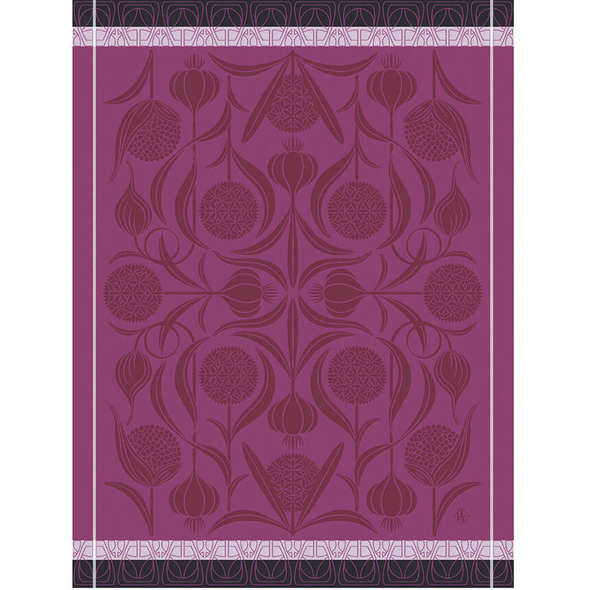 Le Jacquard Francais Tea Towel "L'Ail" Purple