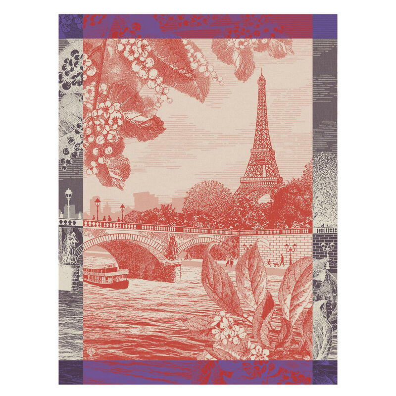 Le Jacquard Français Tea Towel "Paris Sur Seine" Red