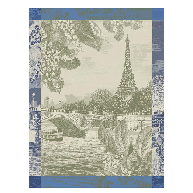 Le Jacquard Français Tea Towel "Paris Sur Seine" Green