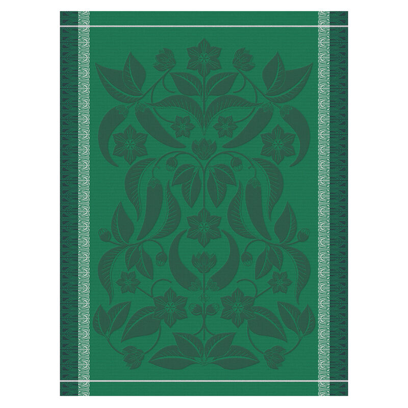 Le Jacquard Francais Tea Towel "Piments" Green