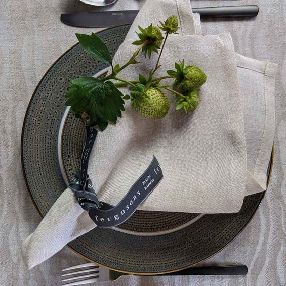 Classic Irish Linen Napkins Natural