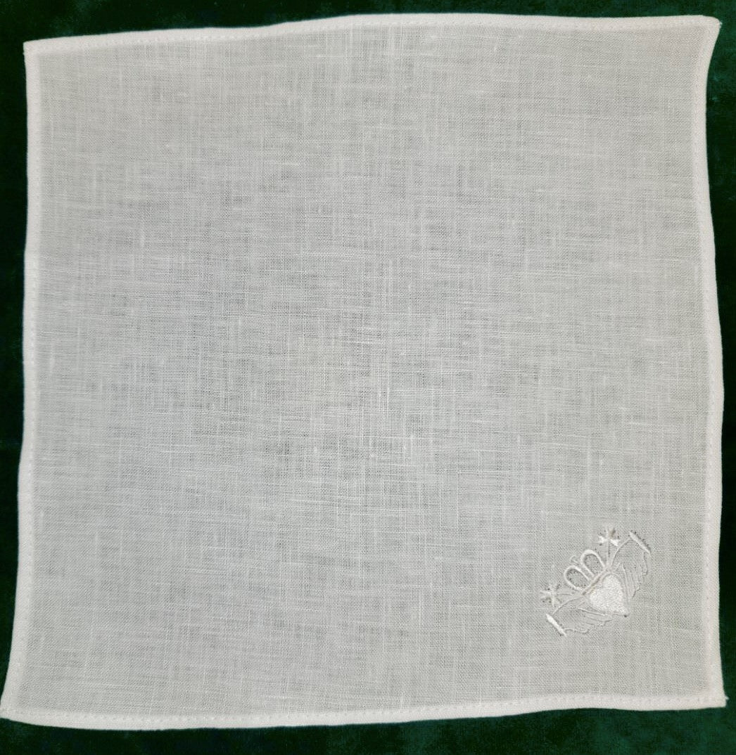 Handkerchief Ladies - Scalloped Edge Cotton, Woven Border – Irish Linen  Stores