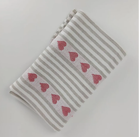 Tea Towel (Linen) "French Hearts"
