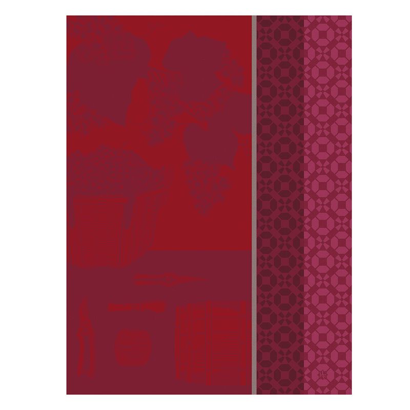 Le Jacquard Francais Tea Towel "Vin En Grappe" Red