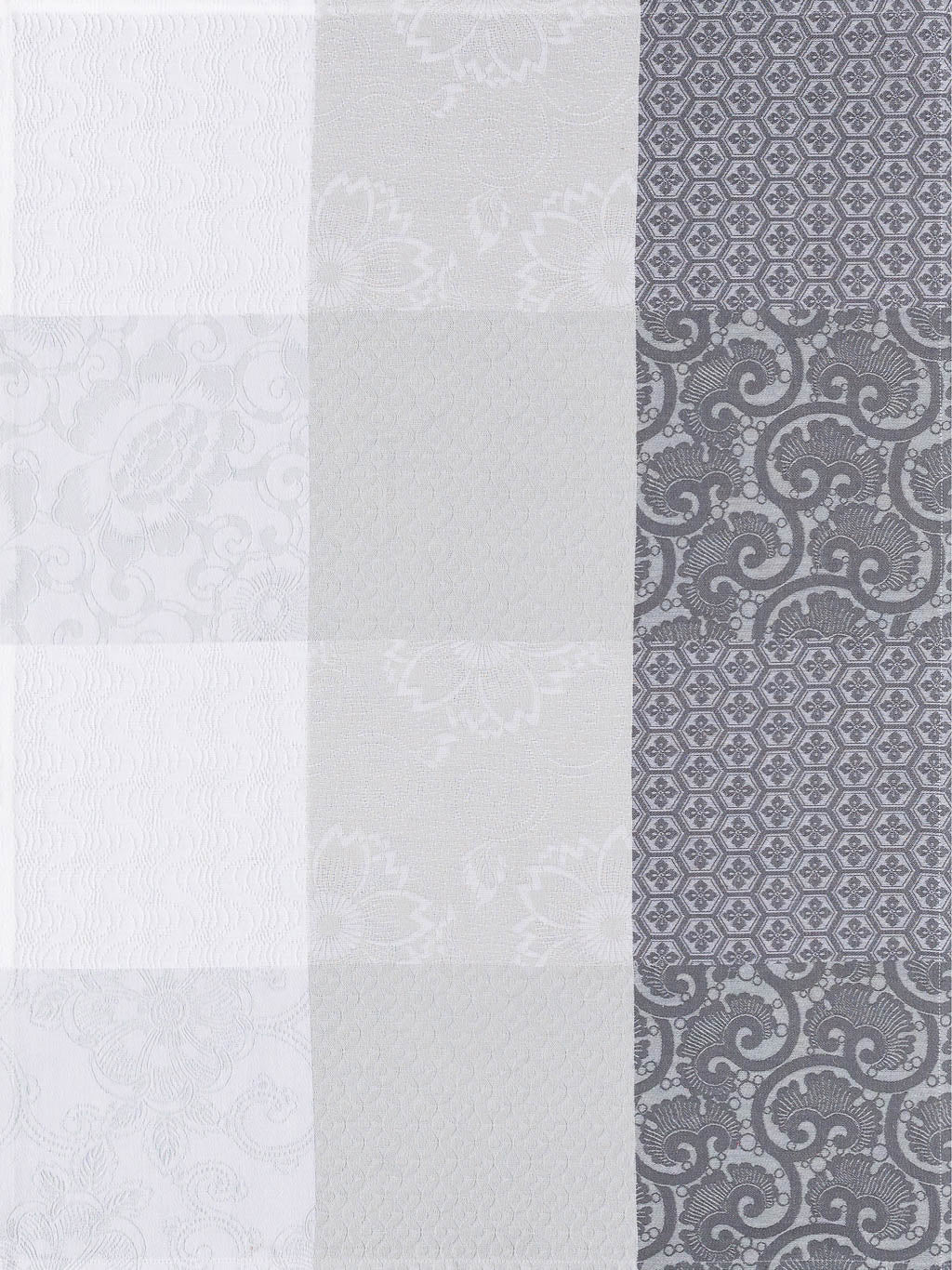 Le Jacquard Français Tea Towel "Fleurs de Kyoto" Ciment Grey