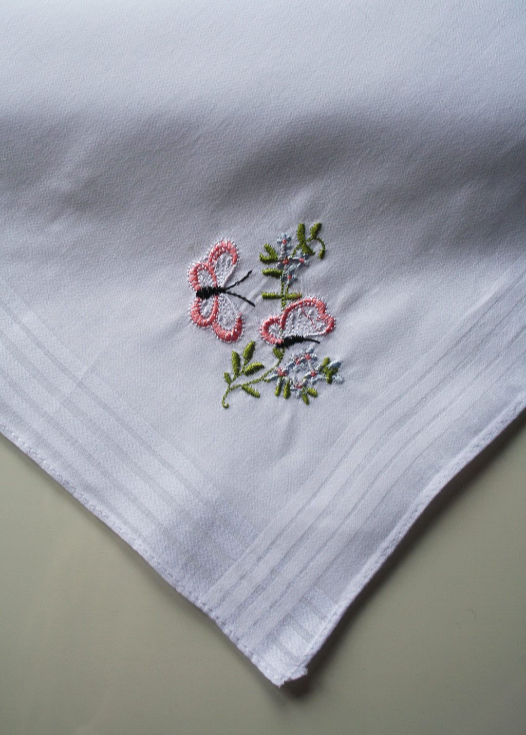 Handkerchief Ladies - Embossed Cotton Butterflies