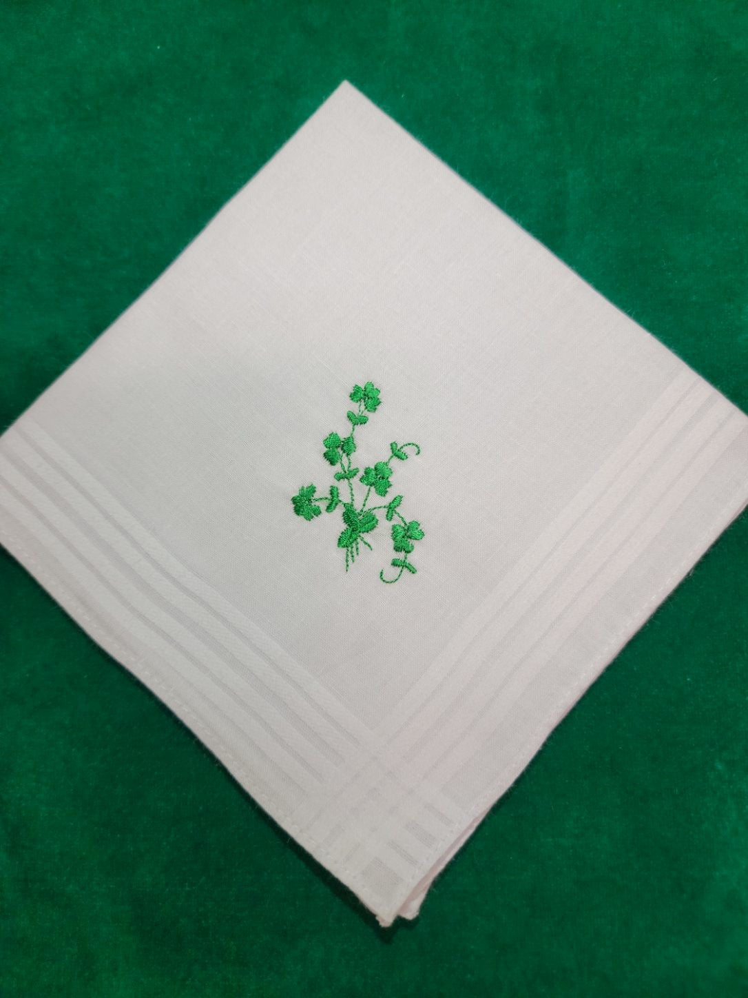 Handkerchief Ladies - Embossed Cotton Shamrock 1