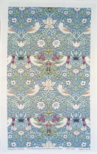 William Morris Tea Towel "Strawberry Thief" Light Blue