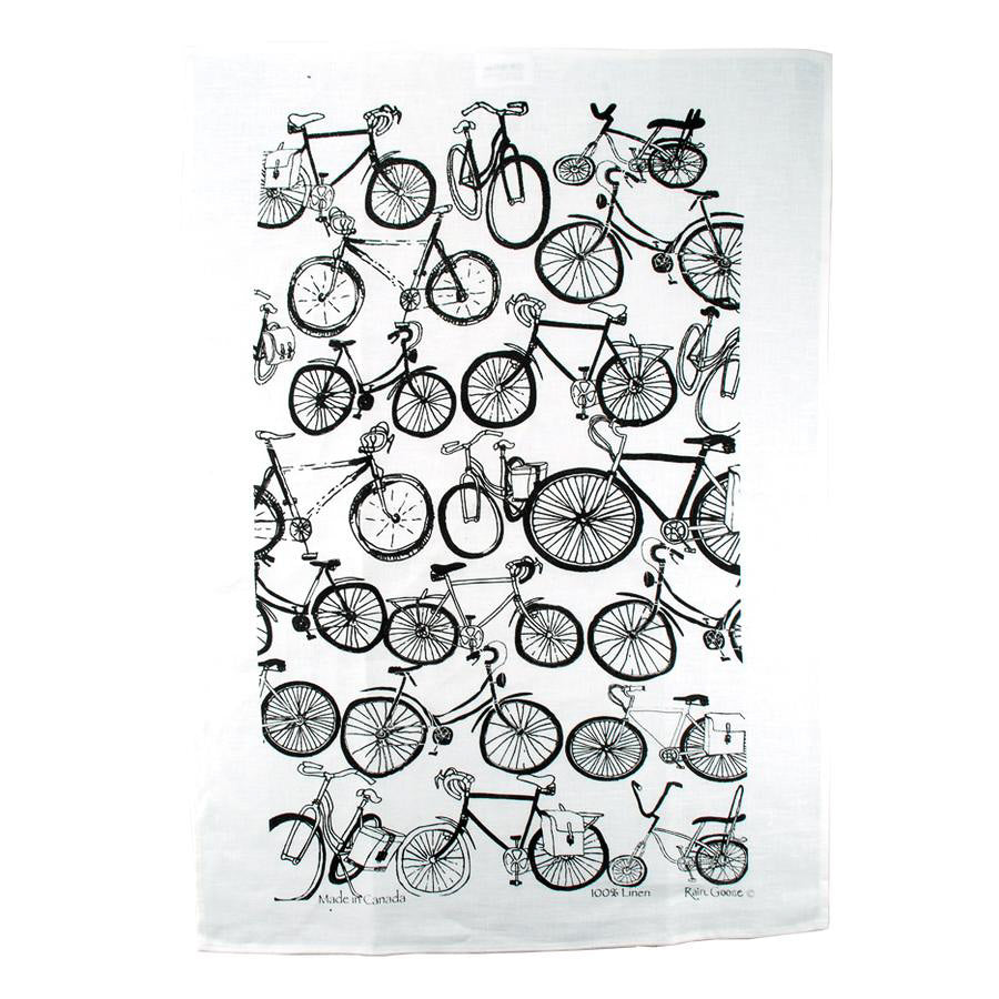 Rain Goose Linen Tea Towel "Black Bike"