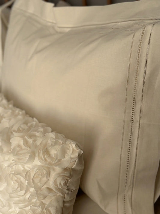 Vintage Luxury Linen Pillow Shams - Natural