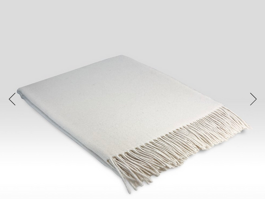 McNutt 100% Cashmere Throw "Snow"