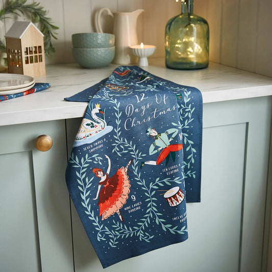 Tea Towel "Twelve Days of Christmas"