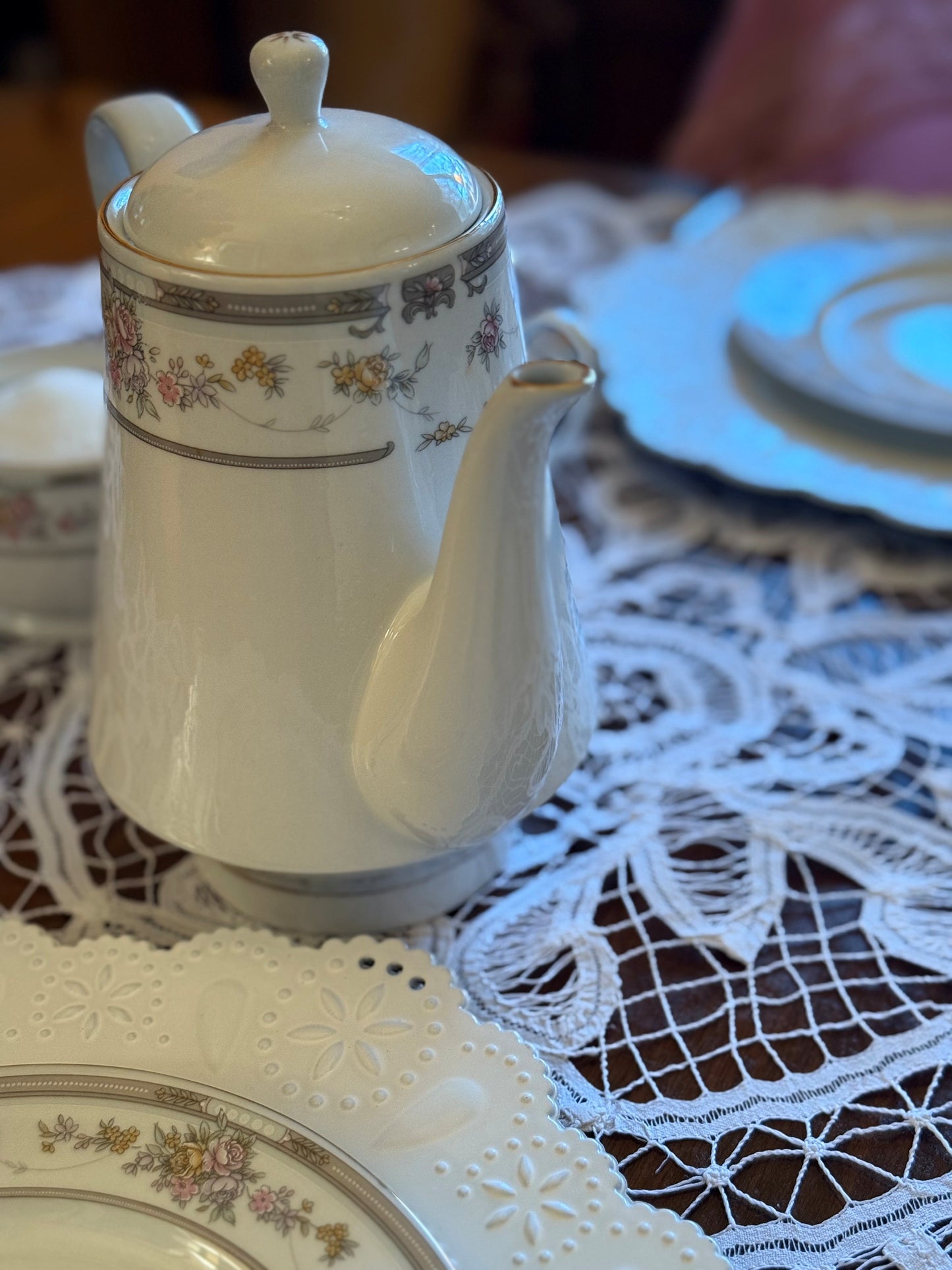 Battenburg Lace Cotton Table Center