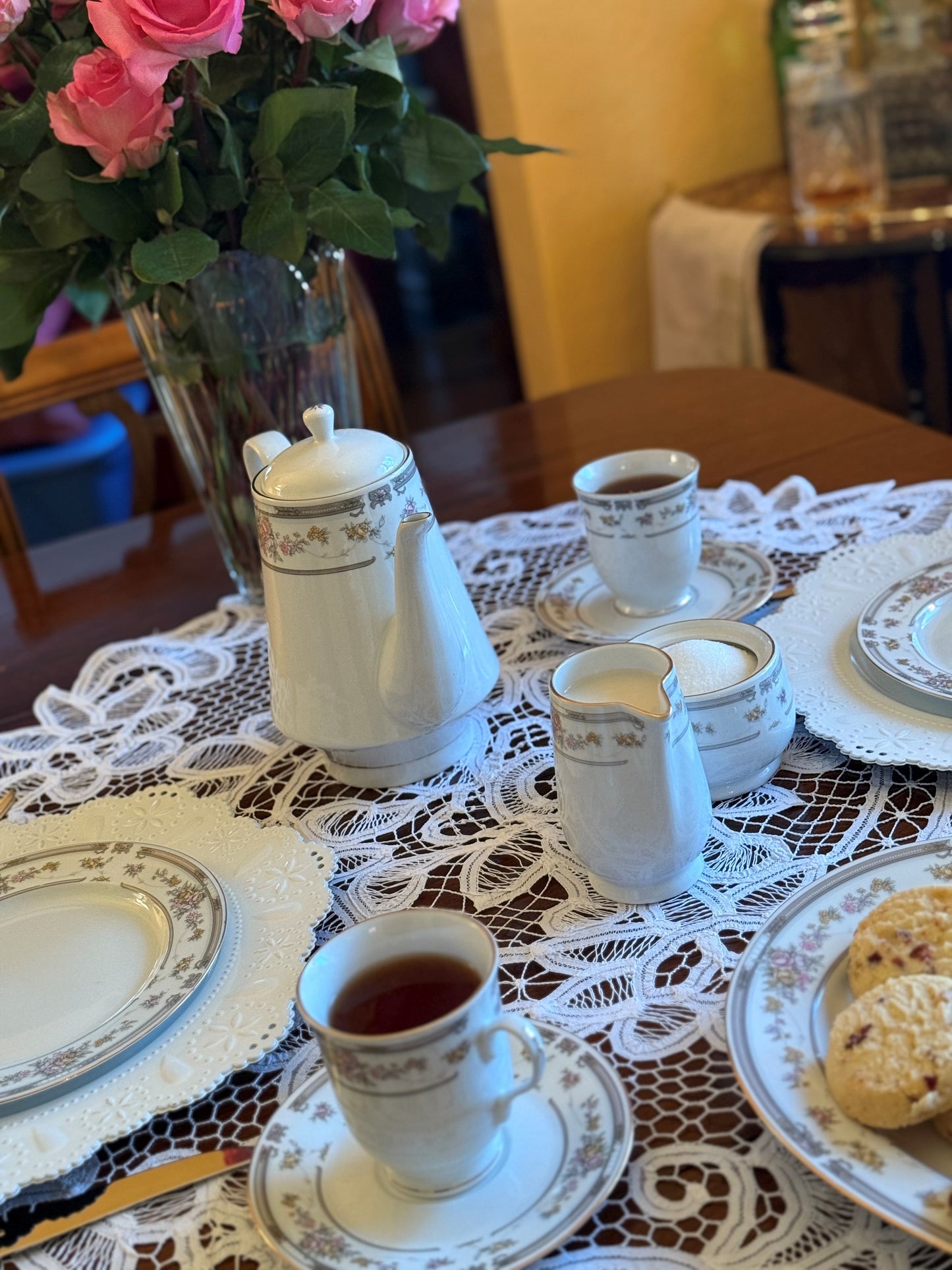 Battenburg Lace Cotton Table Center