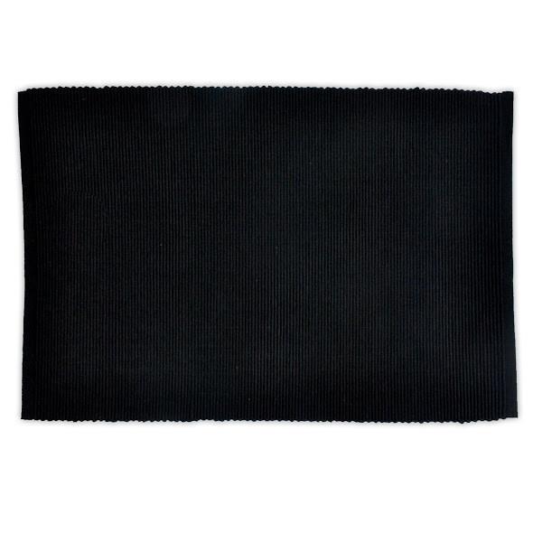 Cotton Ribbed Placemats - Black