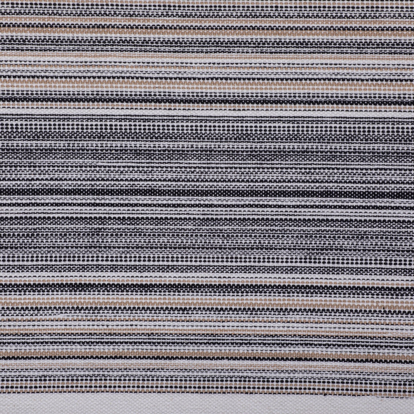 Cotton Runner - Black Stripe Fringe Ribbed