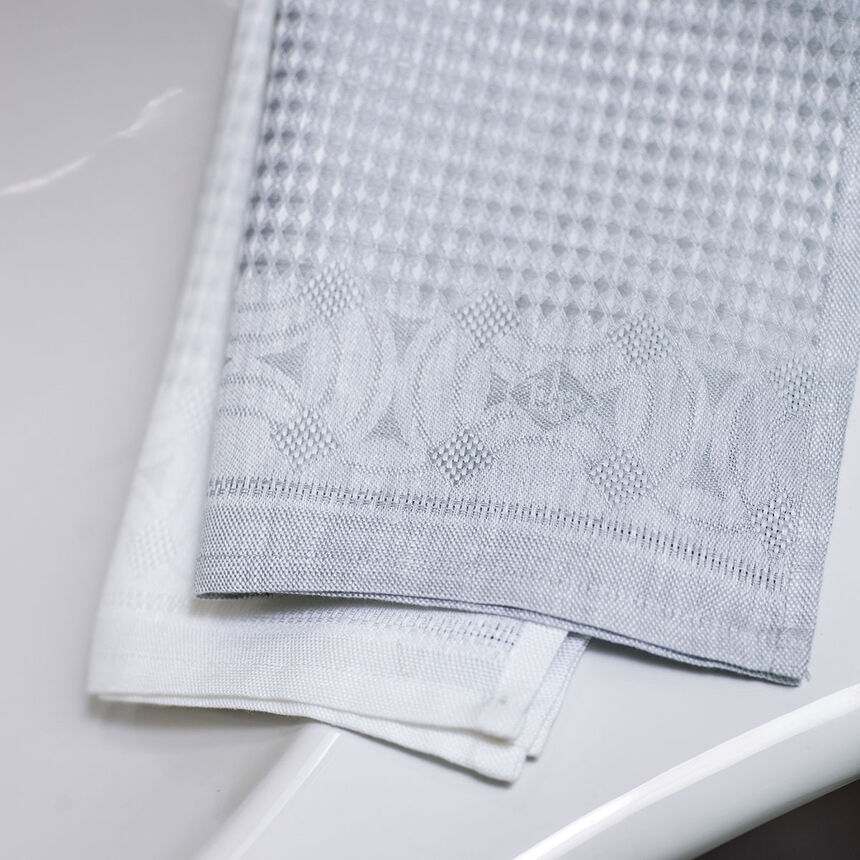 Le Jacquard Français Linen Bath Towels "Lula" - Blue Ice