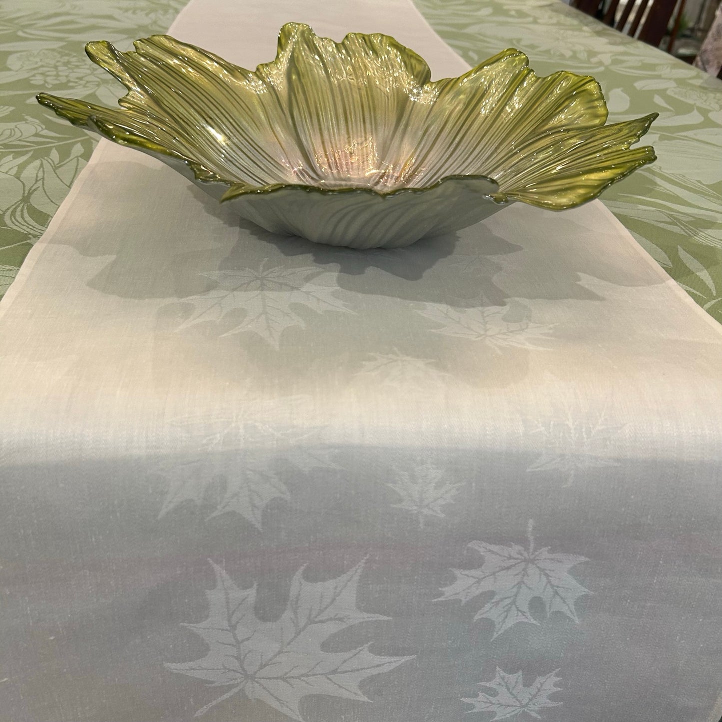 Irish Damask Linen Runners - Limited Edition Canadian Maple Leaf