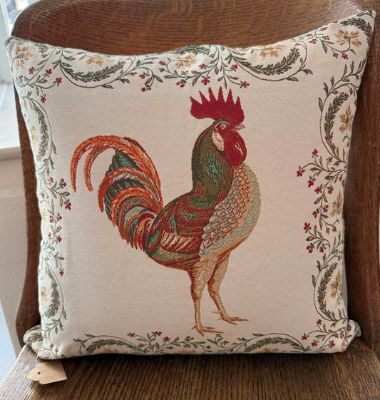 Embroidered Jacquard Throw Cushion "Chanteclerc"
