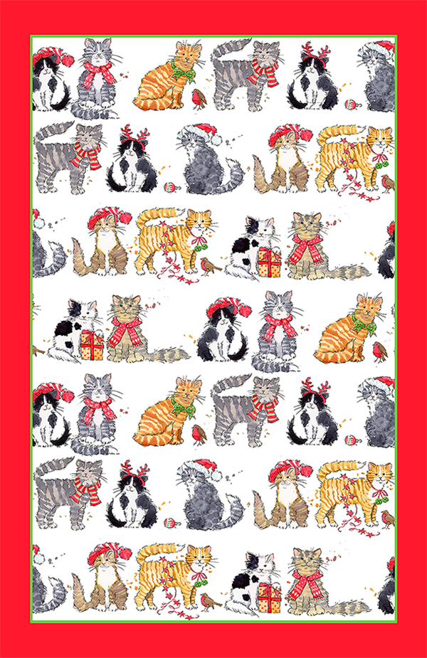 Tea Towel "Christmas Cats"