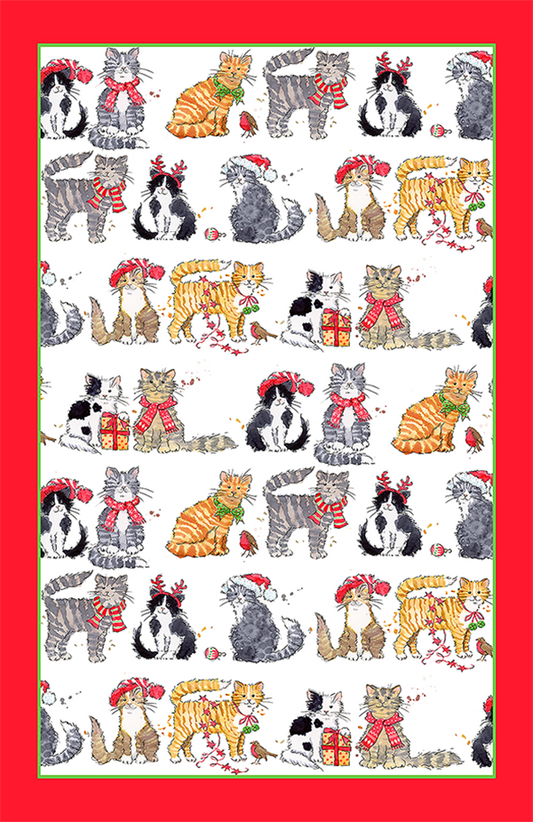 Tea Towel "Christmas Cats"
