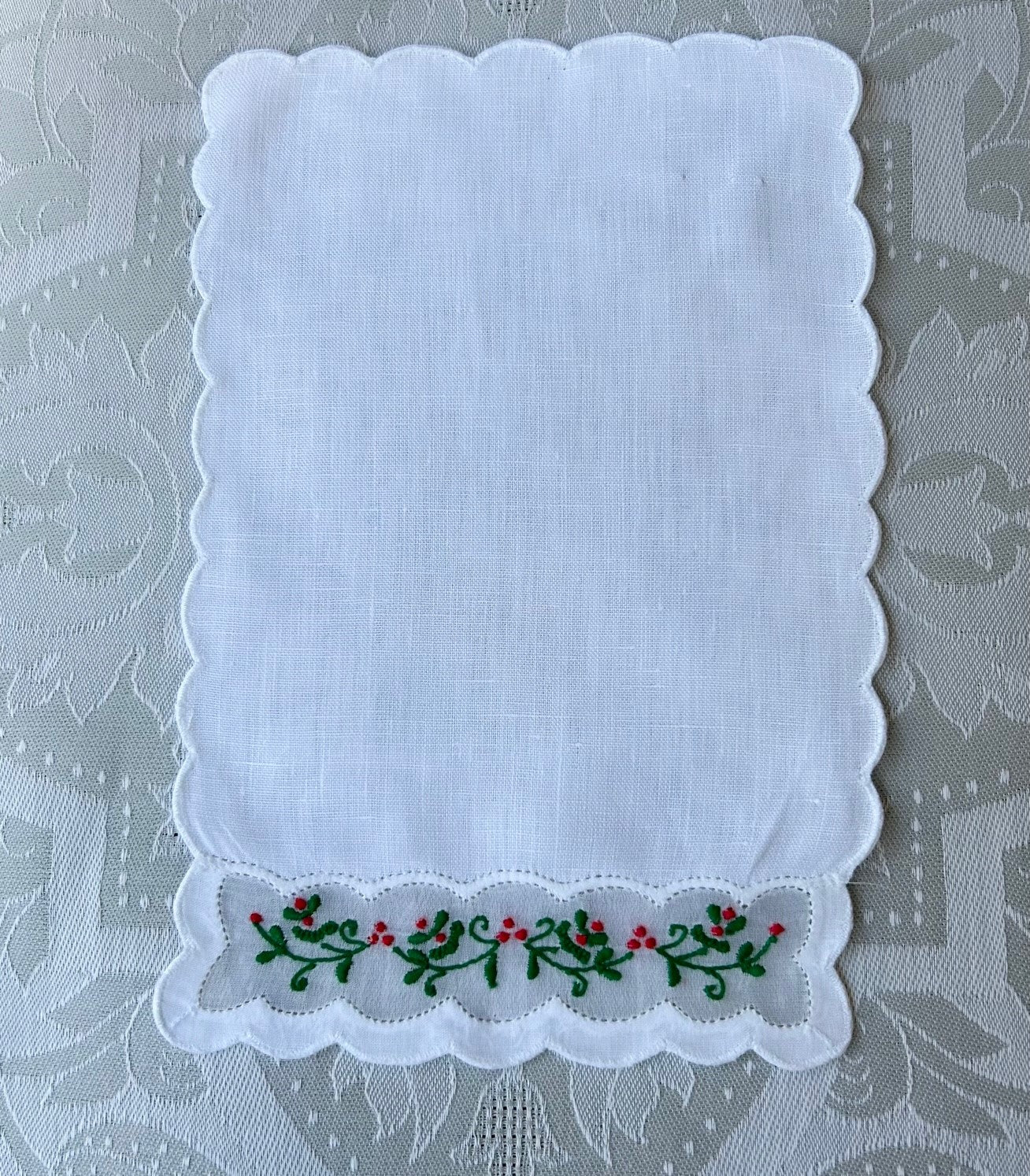 Madeira Embroidered Holiday Cocktail Napkins