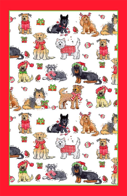 Tea Towel "Christmas Dogs"