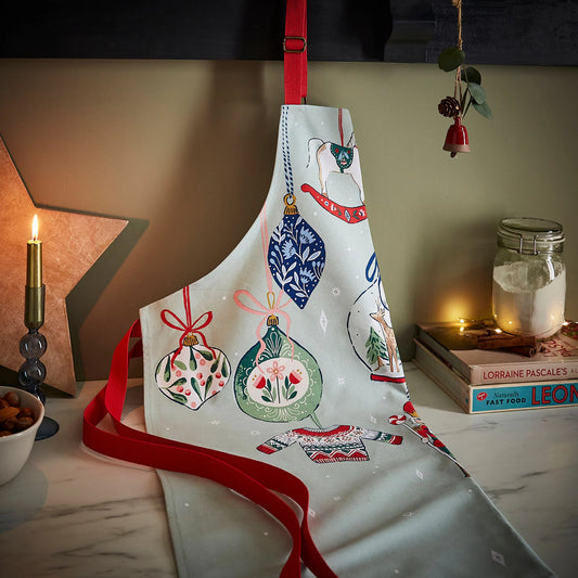 Apron (Cotton) "Christmas Ornaments"