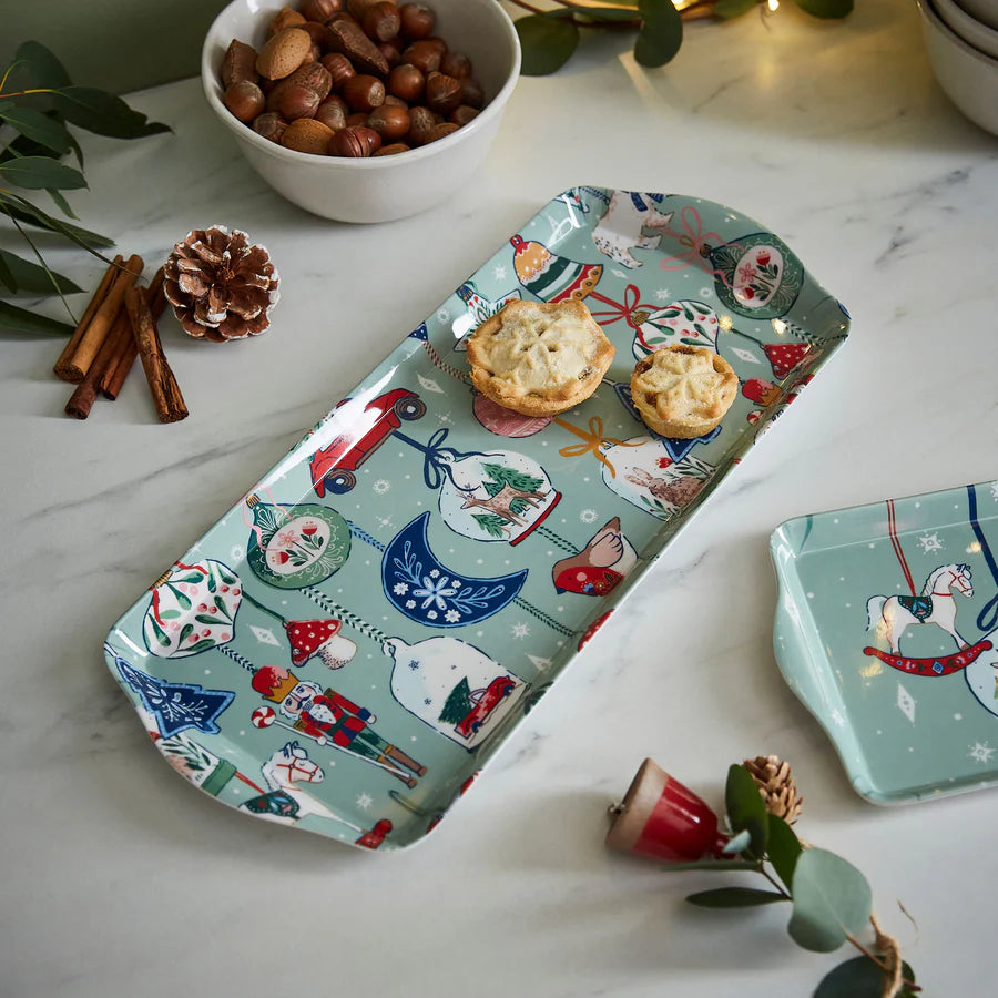 Melamine Tray "Christmas Ornaments" Large