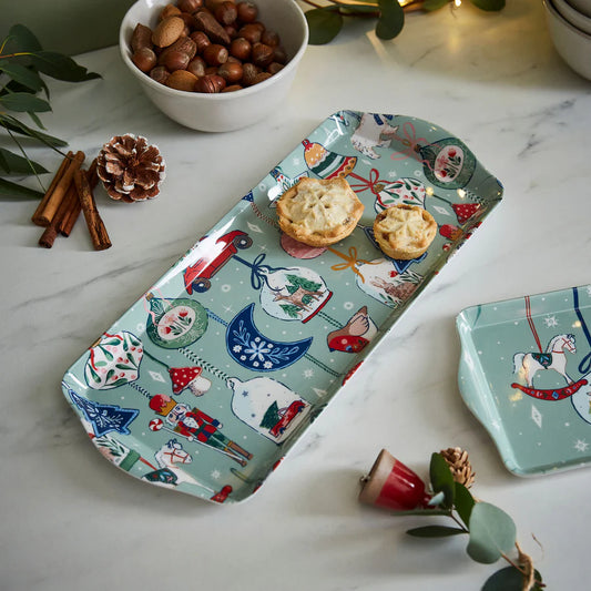 Melamine Tray "Christmas Ornaments" Large