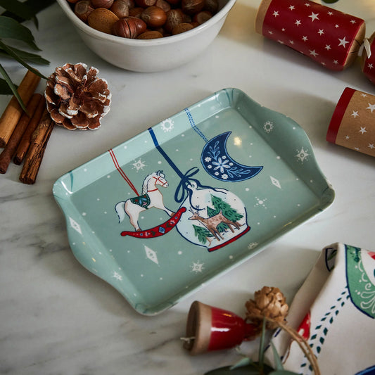 Melamine Tray "Christmas Ornaments" Small
