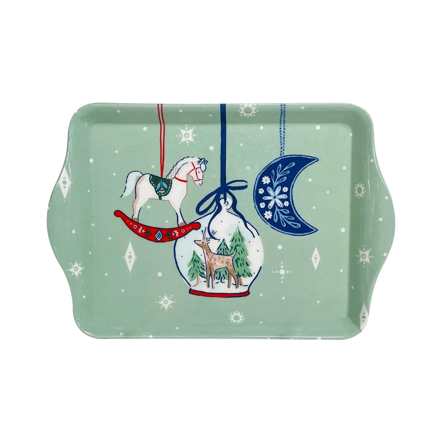 Melamine Tray "Christmas Ornaments" Small