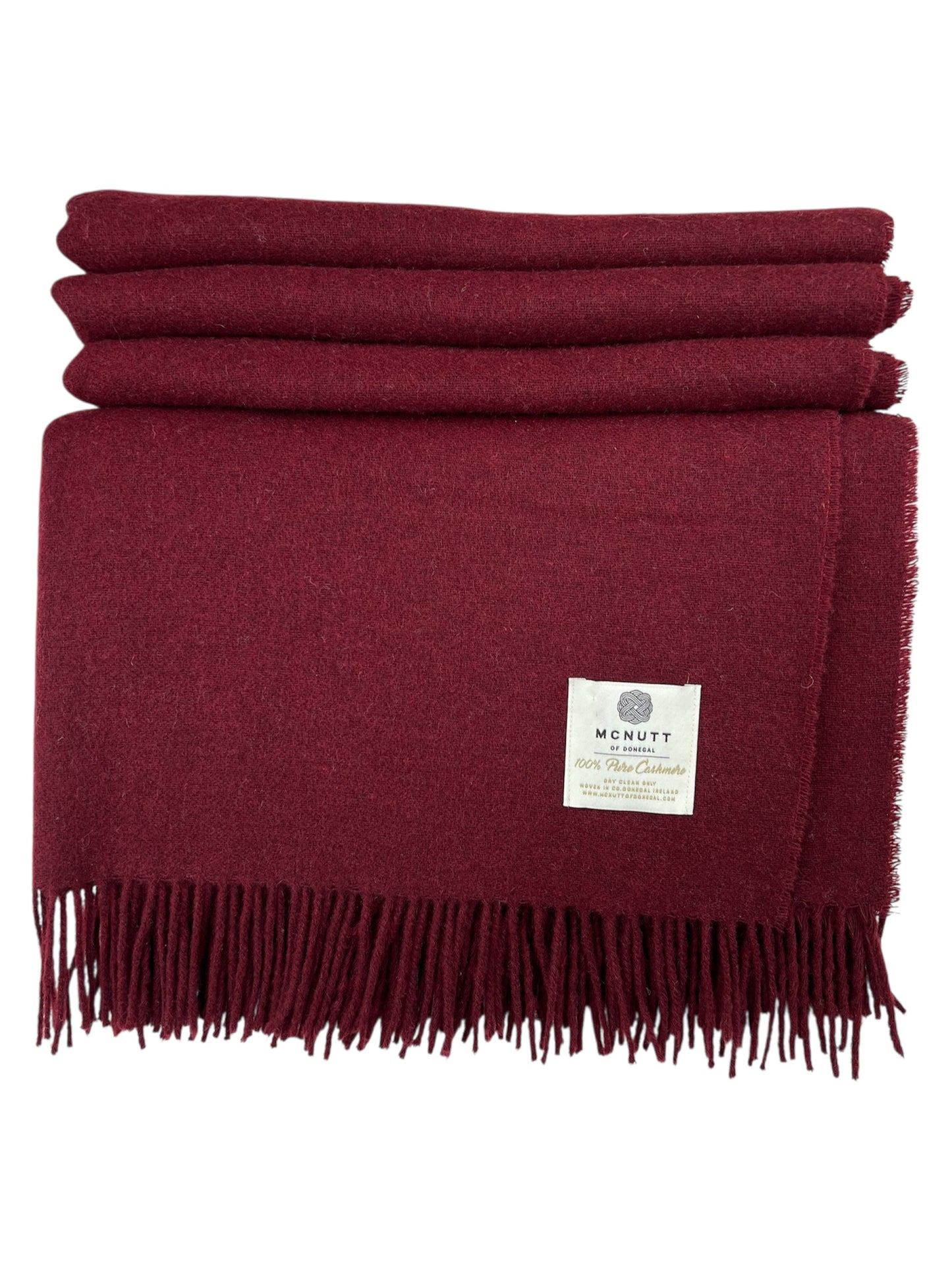 McNutt 100% Cashmere Throw "Claret"