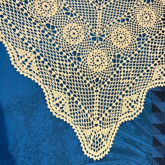 100% Cotton Crochet Tablecloth - Ecru