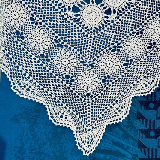 100% Cotton Crochet Tablecloth - White