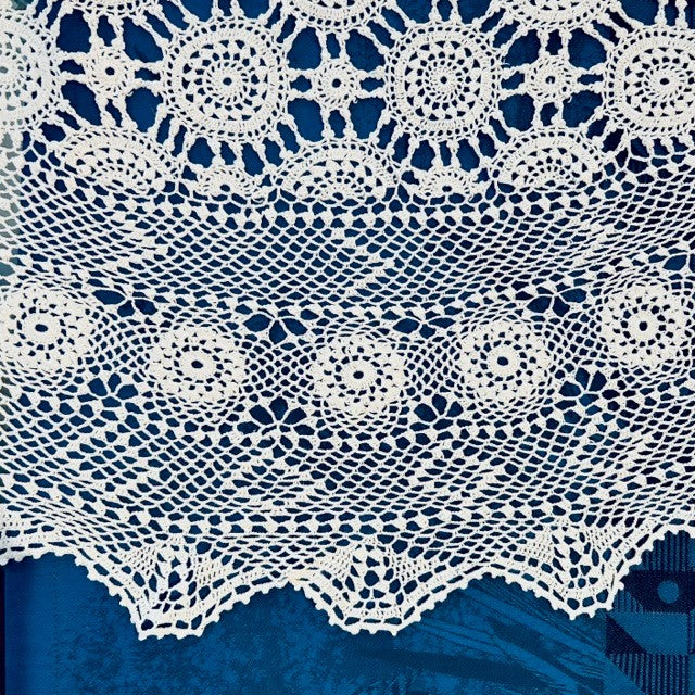 100% Cotton Crochet Tablecloth - White