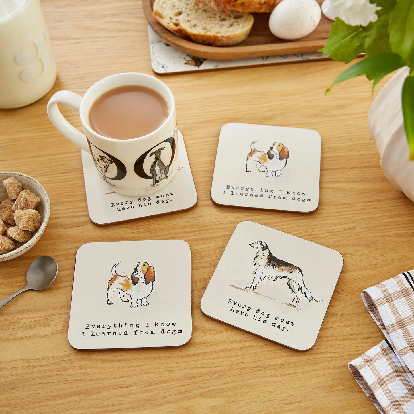 Cork-Backed Coasters "Country Dogs"