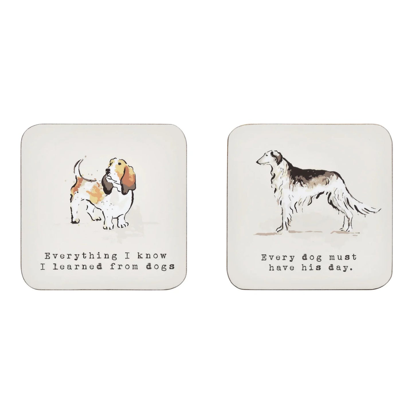 Cork-Backed Coasters "Country Dogs"