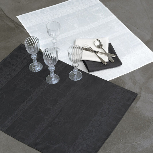Le Jacquard Français Linen Tea Towel "Cristal" Black