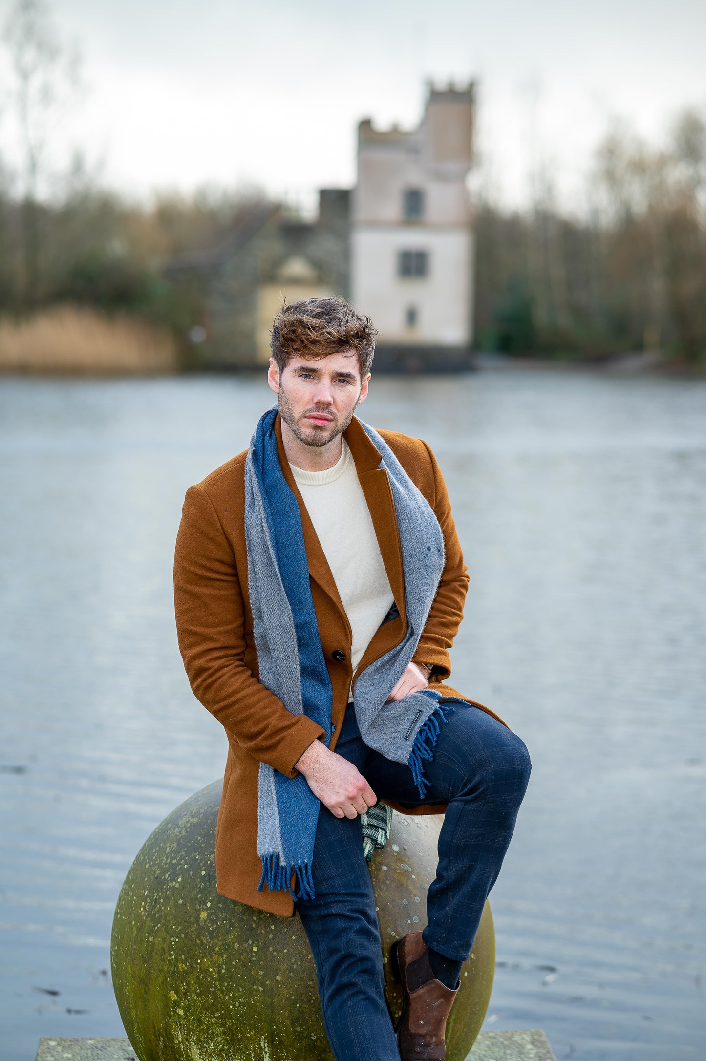 McNutt Lambswool Scarf - Denim Reversible